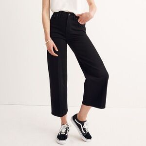 Madewell wide leg crop jeans - size 27 - black denim